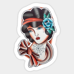 Lady Face with Tattoos Tattoo Design Sticker